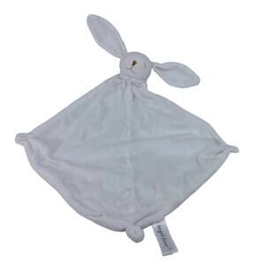 Angel Dear White Sleeping Bunny Rabbit Security Blanket Lovey 13" x 13"